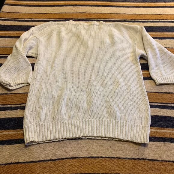 Vintage Knit Sweater Cottagecore 90s Granny Pastel Pullover Floral Small - Picture 5 of 6